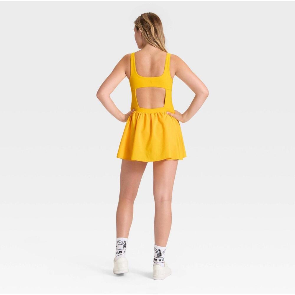 NEW Women's Game Day Active Dress Joylab Tennis Pickleball Dress Yellow - Picture 2 of 8